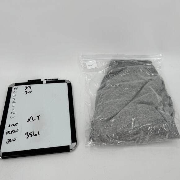 LL Bean Sweater Mens XLT XL Tall Gray V-Neck Cotton Cashmere Pullover Knit - Picture 6 of 6